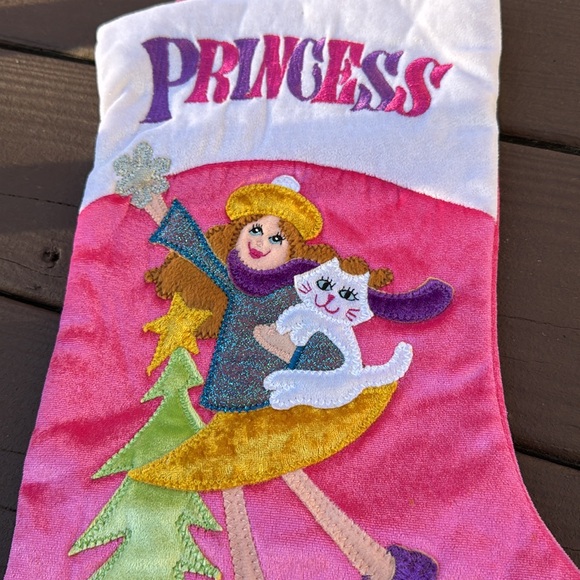 Brat Stocking. Y2K Princess Ice Skater with Kitten Stocking - Picture 2 of 4